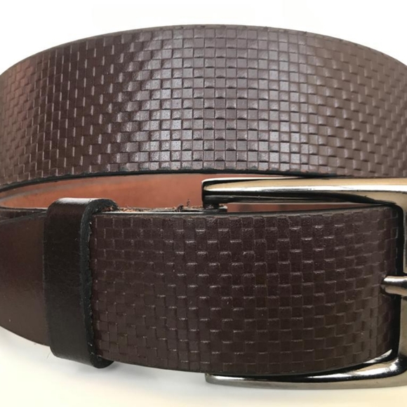 Genuine Leather Belt, Coffee Brown embossed. - Picture 7 of 7